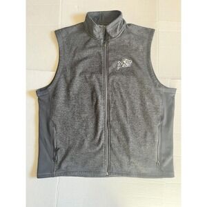 Navy Midshipmen Vest Mens XL Gray Black NCAA College Football Fleece Full Zip